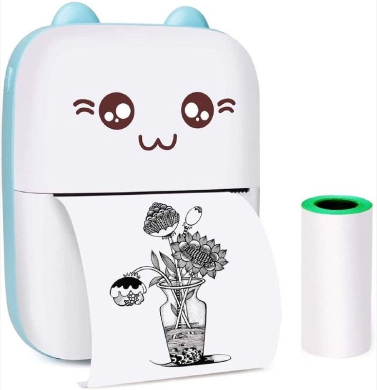 IGADG X1 X2 Mini Bluetooth Thermal Printer With 6 Regular Rolls for Labels & Stickers Thermal Receipt Printer